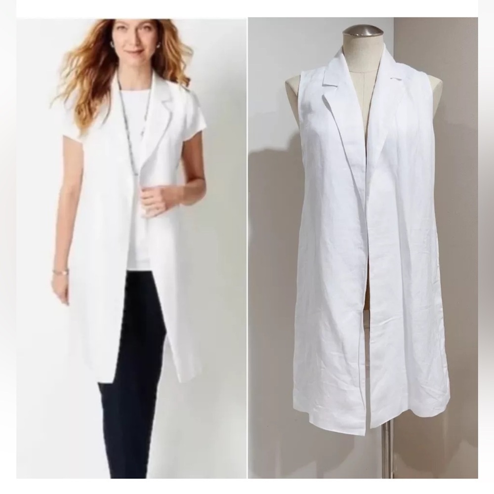 NWOT Linen Blend Open Sleeveless Cardigan